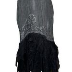 Chagall Gray Black Lace Ruffle Bead Sequin Embellished Cocktail Party Skirt Sz 6 Photo 0
