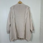 VICI  Cream Oversized Heavyweight Chunky Cable Knit Belted Cardigan Photo 11