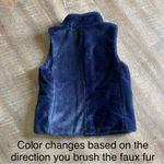 J.Crew  Vest Plush Royal Blue Vegan Fur Medium Outerwear Photo 9