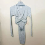 superdown NWT  Alora Wrap Mini Dress in Baby‎ Blue size Medium Photo 2