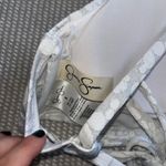 Jessica Simpson White Silver Flower Power Cut Out Cross Back Bikini Top Sz Sm Photo 2