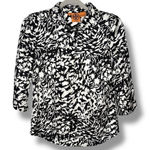 Tory Burch 100% Silk Black White T Logo Print Shirt Blouse Top Tunic sz 2 Photo 0