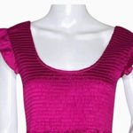 Natural Life  Dress Womens Medium Pink Satin Olivia Smocked Maxi Peasant Bohemian Photo 4