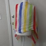 Talbots Linen Scarf Fabric Material Sewing Crafts Spring Summer Costal Rainbow Photo 1