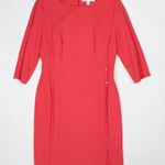 Hugo Boss  Dikena Cotton Quarter Sleeve Button Detail Pullover Mini Sheath Dress  Photo 0