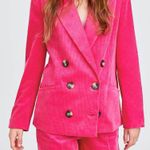 ZARA Jacket Corduroy Blazer Double Breasted Button Front Long Sleeve Pink S/M Photo 0