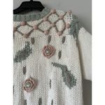 Carolina Colours Vintage Knitted Floral Embroidered Pastel Funky Sweater Size M Green Size M Photo 2