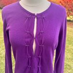 Coldwater Creek  Silk Blend Purple Cardigan Sweater Sz S Photo 6