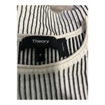 Theory  Black and White Striped Sleeveless Blouse Photo 2