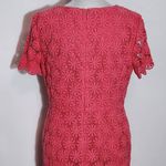 Talbots  Coral Pink Floral Lace Overlay Sheath Dress Size 6 Wedding Guest Dress Photo 5