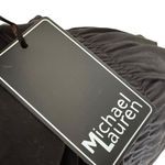 Michael Lauren NWT Tie Shoulder Smocked Waist Knit Mini Dress Black Size L Photo 4