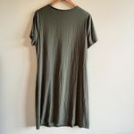 T Tahari NEW Shirred Neck Dress In Cyprus Olive Short Sleeve Womens Size… Photo 5