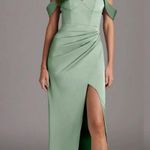 Azazie  Agave Green Sheath Sweetheart Neckline Stretch Satin Dress Size 12 Photo 0