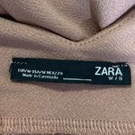 ZARA Women's Brown Beige Tan Sleeveless Camisole Slip V-Neck Cami Mini Dress M Photo 4