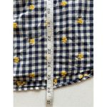 Talbots ‎ Gingham Blouse Yellow Floral Bell Sleeve Top Small Photo 4