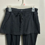 Athleta Size Small 2 in 1 Capri Leggings Skirt Black Athletic Womens Stretch Photo 9