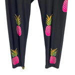 Goldsheep Black Pink Pineapple Print Cropped Leggings Size Small Photo 2