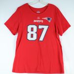 Majestic  NFL New England Patriots Red Gronkowski T Shirt Womens Size XXL Photo 0