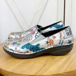 Spring Step  Clogs Ferrara Graffiti‎ Print Slip On Slip Resistant Silver 6 Photo 2