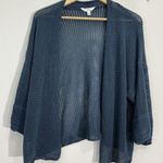 Time & Tru Womans Open Knit Open Front Short Sleeve Cropped Cardigan Large Photo 0