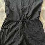 J.Crew linen blend tie waist black romper Photo 3