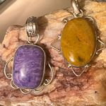 Amethyst Two 925  & Jasper Pendants Photo 11