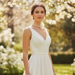 Elegant Cream sheer lace flower on pearl choker. New White Size undefined Photo 3