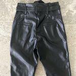 Lucy Paris Faux Leather Pleated Paperbag Waist Pants in Black, NWT, Size XS Photo 4