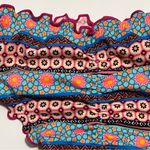 Shade & Shore  Ruffle Cheeky Bikini Bottom Pink Pattern Lettuce Hem NWOT XS Photo 5