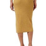 Revolve LITA BY CIARA Side Button Rib Organic Cotton Midi Skirt - Iced Coffee Sz XS. B30 Photo 3