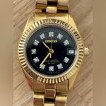 Geneve Presidential Diamond Vintage Ladies Watch Black Dial Gold Bracelet Case Photo 1