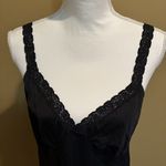 Cabernet‎ black Nylon & Lace Nightgown Slip Dress Size 38 Lingerie 26" Photo 3