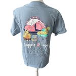 Puppie Love  Blue Graphic Camping Dog T-Shirt Outdoor‎ Adventure Short Sleeve Tee Photo 2