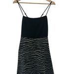 Vintage Emmelee Gray Zebra Print Dress Medium black Spaghetti Strap Y2K Cute Photo 0