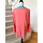 Maison du Caftan Coral Pink & Teal Metallic Embroidered Tunic Size XL Photo 4