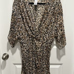 Swimsuit Cover Large Animal Print Time & Tru Sheer Twist Summer Beach Vacay Photo 0