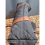 Talbots Quilted Black Tote Bag Brown Leather Handles Paisley Inside Lining Photo 7