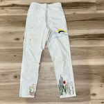 ZARA  Embroidered White High Waisted Slim Jeans Women’s 2 Photo 6
