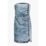 Retrofête Retrofete Megh Strapless pleated Denim Mini Dress Marble Sky Button Front XS Photo 12