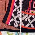 Crown & Ivy  one size women’s cape poncho shrug geometric pattern blue pink gold Photo 3