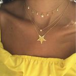 Gold Star Layer Choker Necklace Photo 0