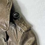 Gap  Leather Moto Peacoat Jacket‎ Women's Small FA08 Bronze Double Breasted Small Photo 7