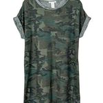 Caution To The Wind Womens Crew Neck Short Sleeve Camo Dress Green Size Medium Photo 0