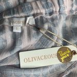 Olivaceous Pastel Blue & Pink Giraffe Print Long Sleeves Off Shoulder Romper L Photo 15