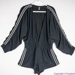 Free People New ‎ Movement Black Tracksuit Shorts Romper Long Sleeves, M Photo 2