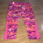 Zella  Pink Purple & Orange Cropped Leggings Medium Photo 4