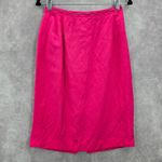 Donna Morgan  Pink Pencil Knee Length Linen Boho Vintage Whimsy Skirt M Medium 10 Photo 0