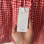 C&C California  Linen Red Gingham Plaid Medium Skort Drawstring Pull On Photo 2