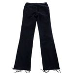Paige Jeans Womens 25 Black Jacqueline Straight Raw Hem Denim Mid Rise Cotton Photo 2