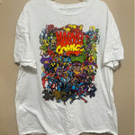 Marvel Comics T-Shirt White Graphic Print Superhero Comic Book Large Photo 0
